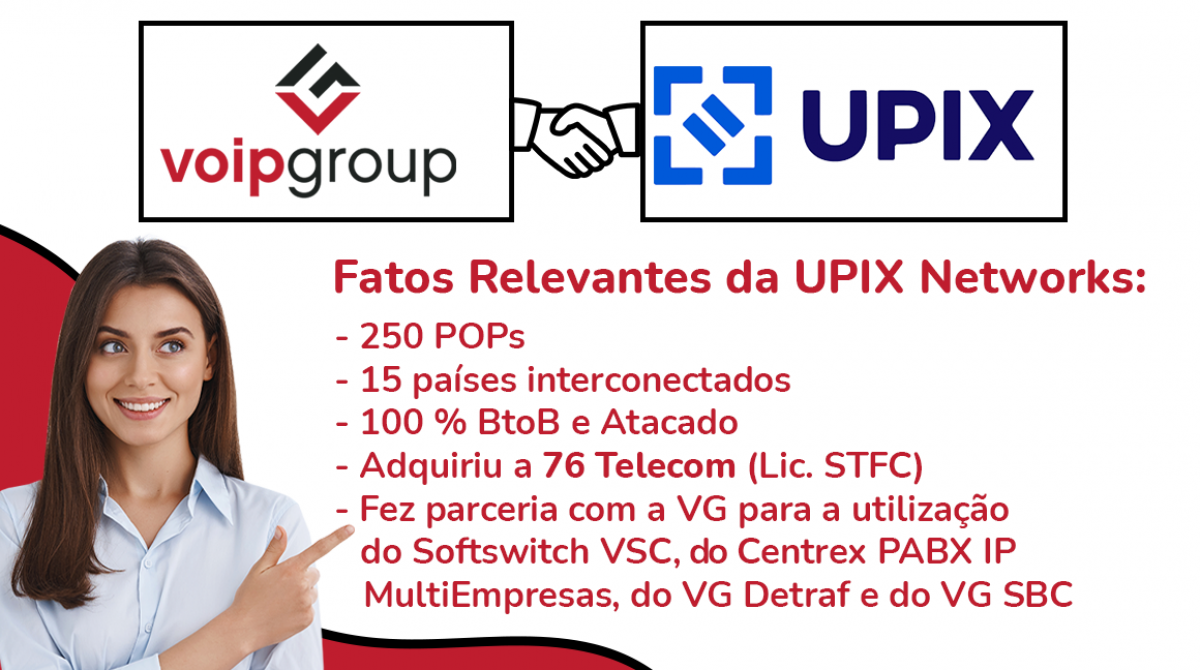 UPIX Networks fecha com a VoIP Group pelo Softswitch VSC, Centrex PABX IP MultiEmpresas, VG SBC (SIP-I, SIP) e VG Detraf